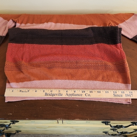 Market & Spruce Wide Stripe Crew Neck Sweater Size Small - Picture 5 of 9